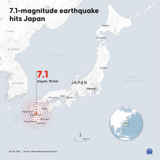 7.1-magnitude earthquake hits Japan 