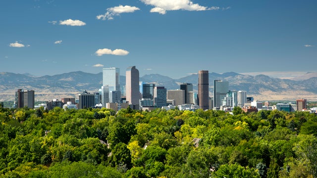 Skyline, Neighborhoods, Front Range, Rocky Mountains, Denver, Colorado 