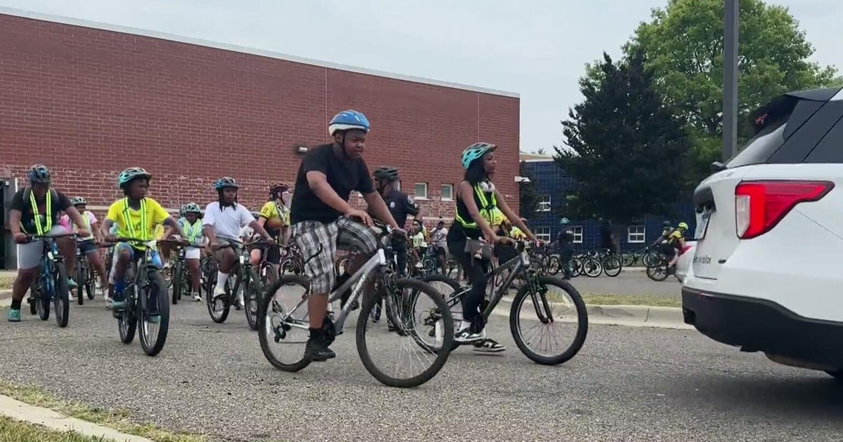 Kids earn bicycles after learning safety rules from Detroit police