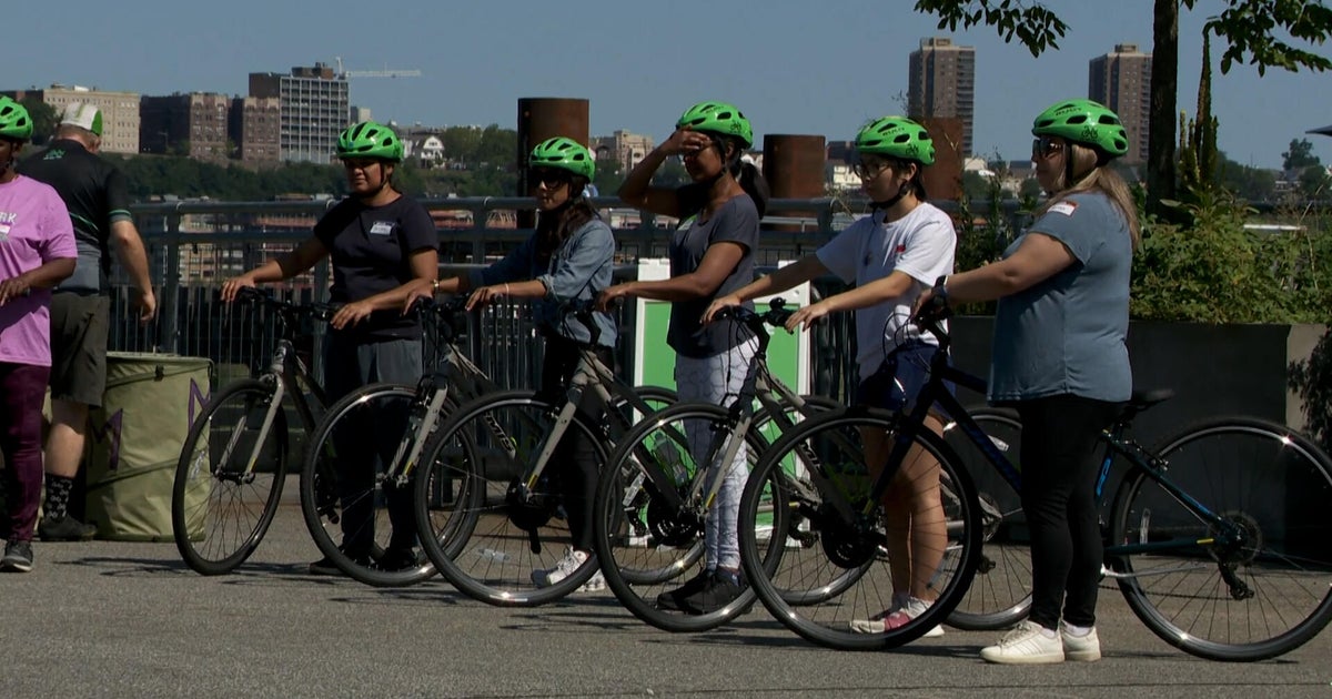 A bicycle class for adults who never learned how to ride