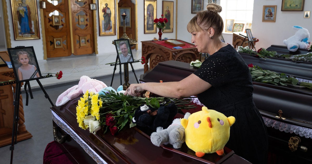 Funeral held for family “wiped off the map” in Russian strike