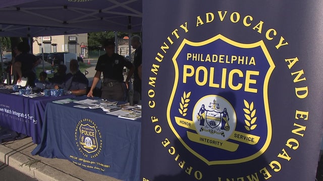 Philadelphia Police Department sign at a community event 