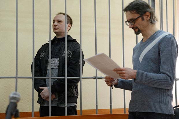 Robert Gilman at a court hearing in Voronezh, Russia,