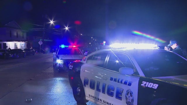 Dallas Police Department car parked outside of headquarters in Dallas, Texas, on July 8, 2016. 