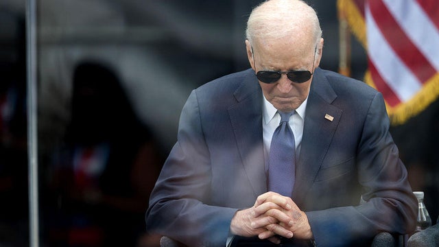 President Joe Biden speaks onstage during the first day of the Democratic National Convention at the United Center on Aug. 19, 2024, in Chicago. 