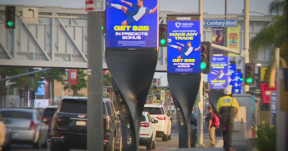 One of Southern California's biggest entertainment hubs has become a battleground over big-money billboards