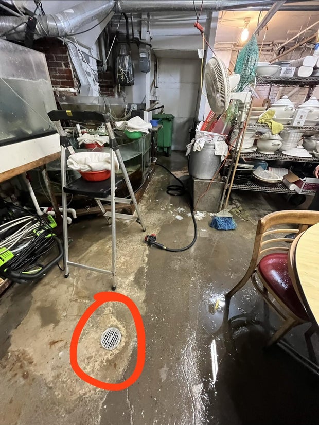 Business alleges nearby construction is causing a sewage leak