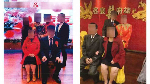 Photos included in the indictment of alleged sham marriage ceremonies submitted in support of immigration applications. 