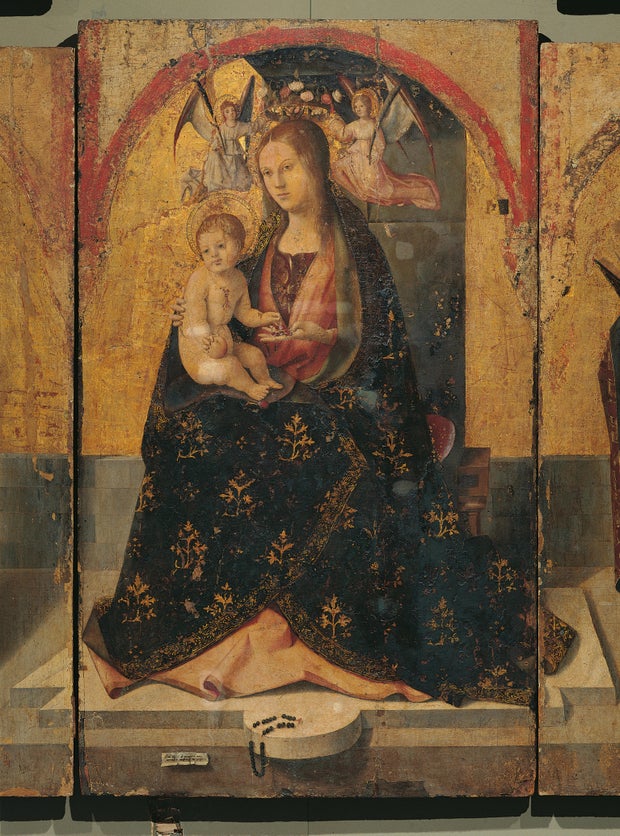 Polyptych of St Gregory, by Antonello di Antonio known as Antonello da Messina, 15th Century, 1473 about, oil on panel, cm central panel 12976 cm, side panel each 12563, left upper panel 6562, right upper panel 6555. 