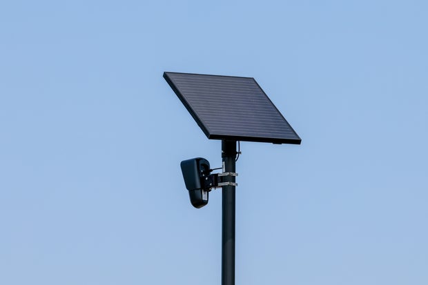 A Flock automated license plate reader (ALPR) camera is seen 