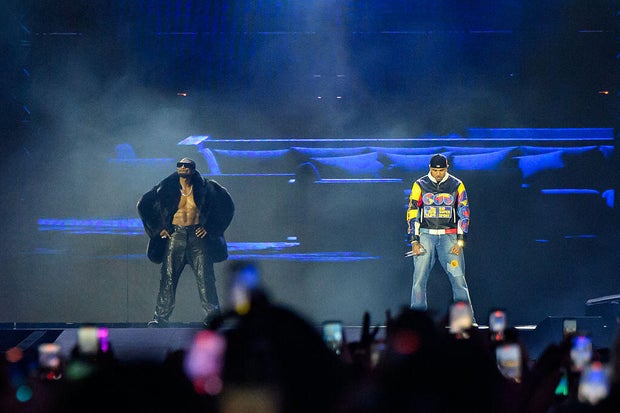Usher And Chris Brown Perform At Rogers Stadium