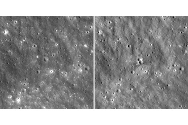 NASA images show 60-foot-wide crater on moon after SpaceX rocket booster crash