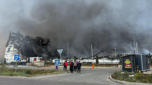 Aftermath of a Russian drone attack in Kharkiv region 