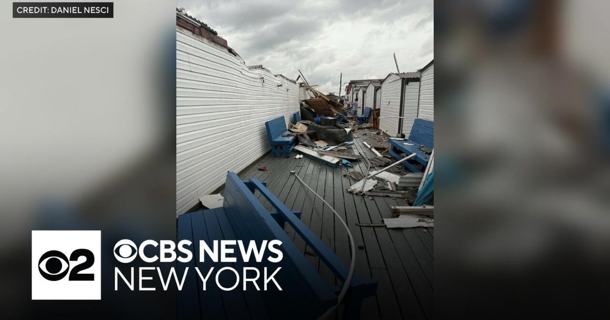 Beach club cabanas destroyed by possible tornado on Long Island