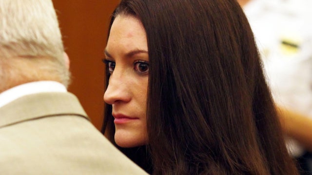Lindsay Clancy watches as her attorney prepares to interview a witness in Plymouth Superior Court, in Plymouth, Massachusetts, Aug. 21, 2026. 