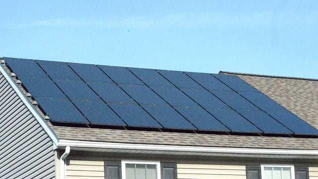 Solar Panel System on Single Home Roof 