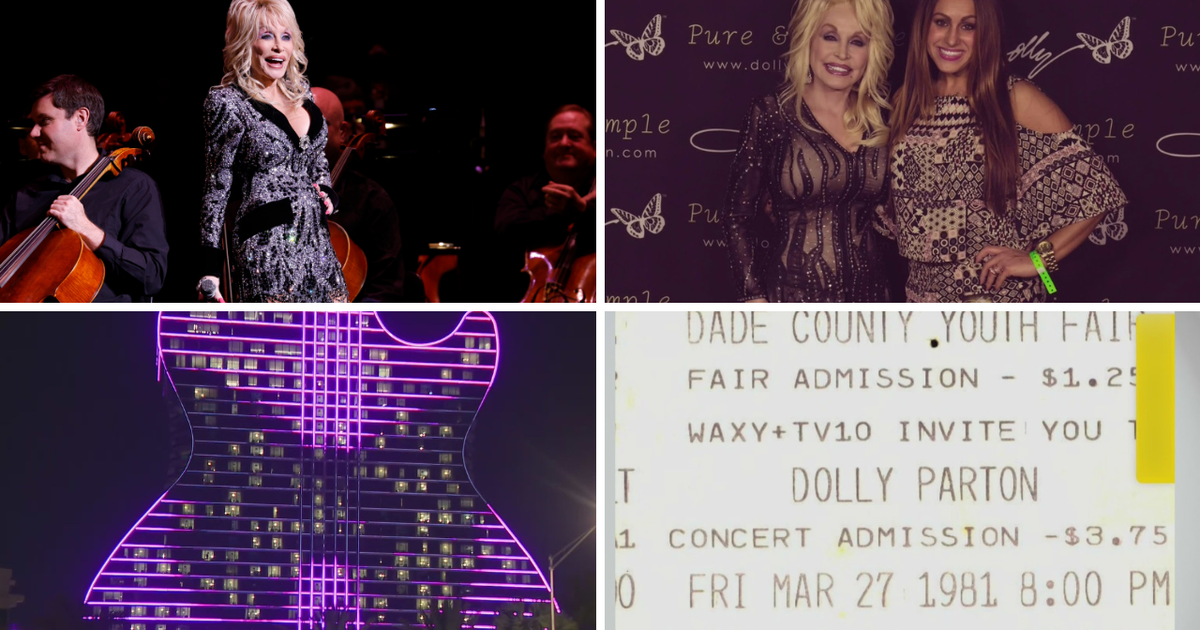 cbsnews.com - Abby  Dodge - Hard Rock's Guitar Hotel lights up with butterflies in tribute to Dolly Parton, as South Florida remembers her