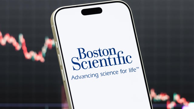 Boston Scientific Corporation Logo Shown on Smartphone with Latest Stock Market Chart 