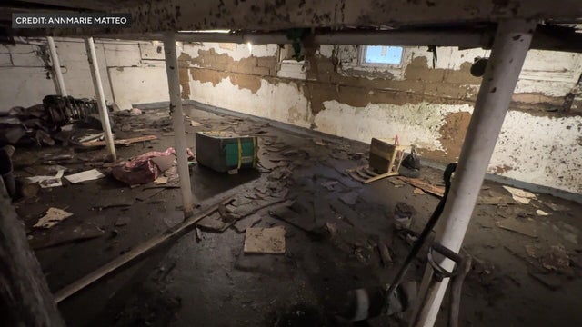 Basement with flood damage 