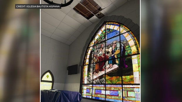 Water damage inside church