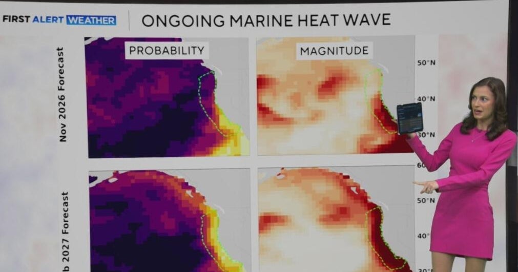 Marine heat wave making California coastal waters warmer than usual