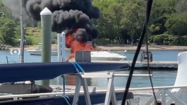 Boat on fire 