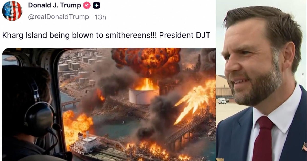 Vance defends Trump's AI post of Kharg Island bombing: "he's sending a message to the Iranians"