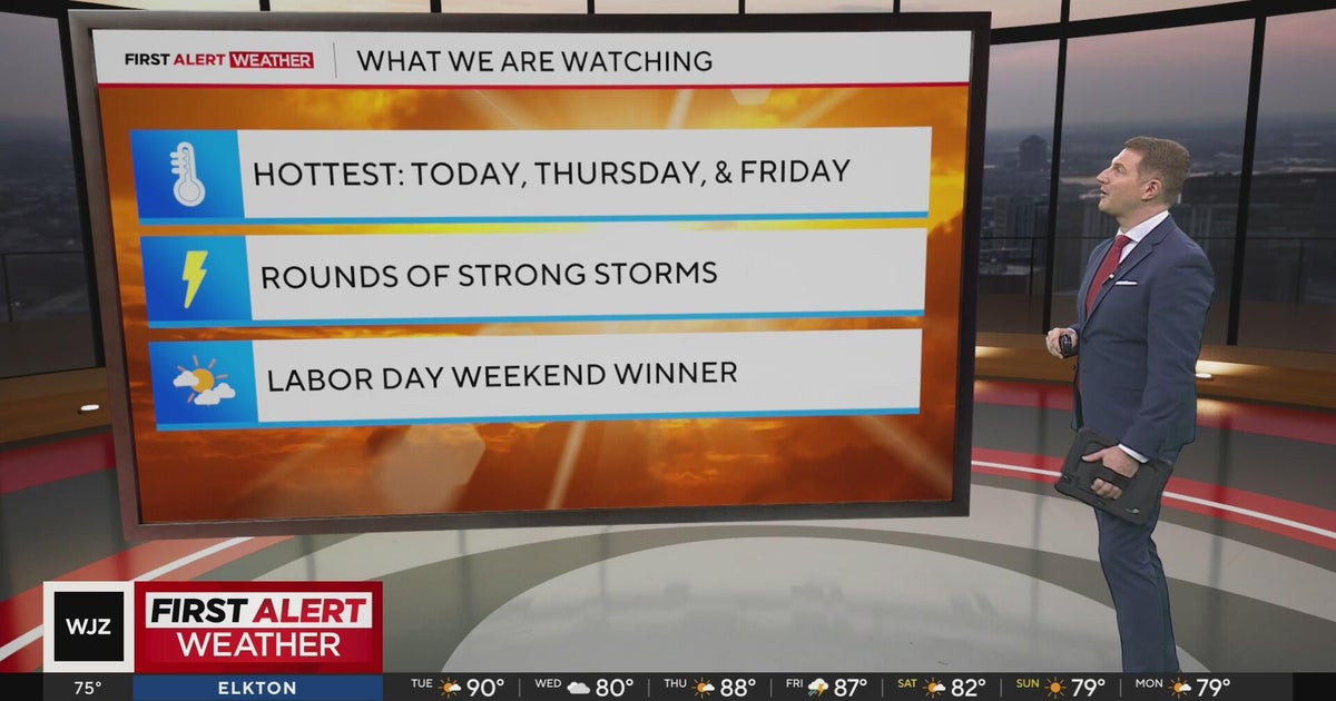 High heat and humidity in Maryland weather forecast Tuesday - CBS Baltimore