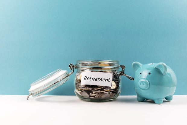Piggy Bank and Coin Jar Savings For Retirement
