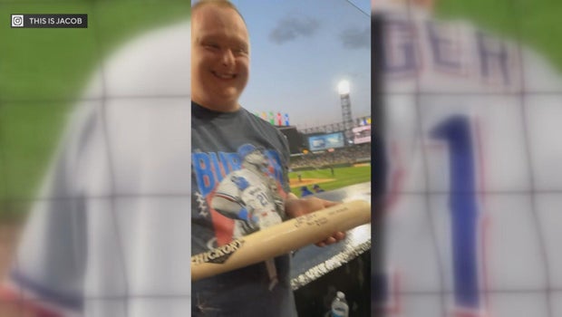 White Sox fan with Down syndrome interacts, receives signed bat from former slugger Jake Burger