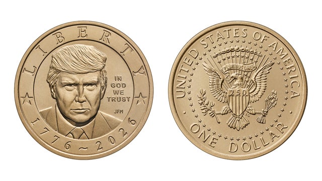 Gold-colored $1 Trump coins are now available, but it will cost you more  than $1 to buy one - CBS News