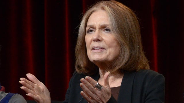 Feminist and activist Gloria Steinem speaks at a rally outside the United Nations in New York City in 1978. 