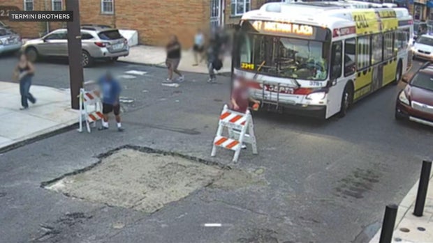SEPTA bus gets stuck in fresh cement, ruining long-awaited pothole repairs