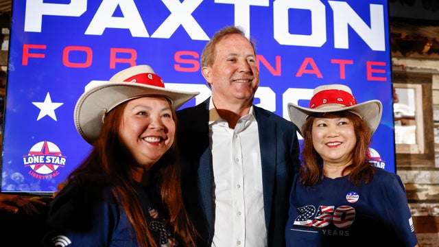 Ken Paxton speaks with supporters in Allen TX 