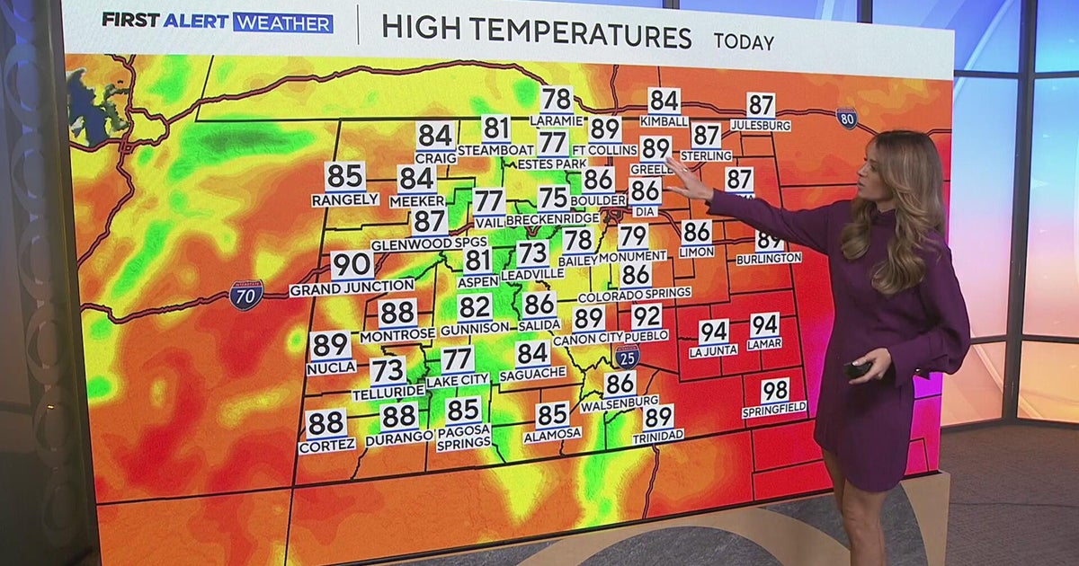 Near-normal highs for the Denver metro area with isolated storms this afternoon