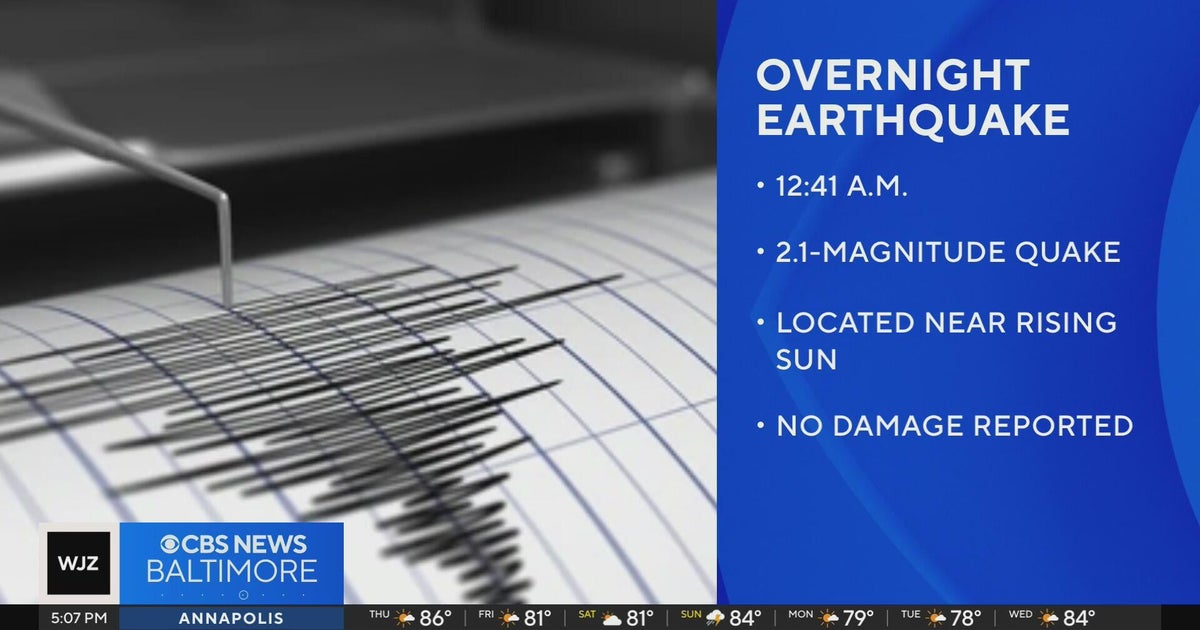 Minor earthquake reported in Cecil County