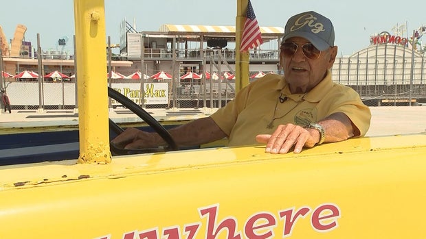John Gigliotti, known as Gig, on the tramcar in Wildwood