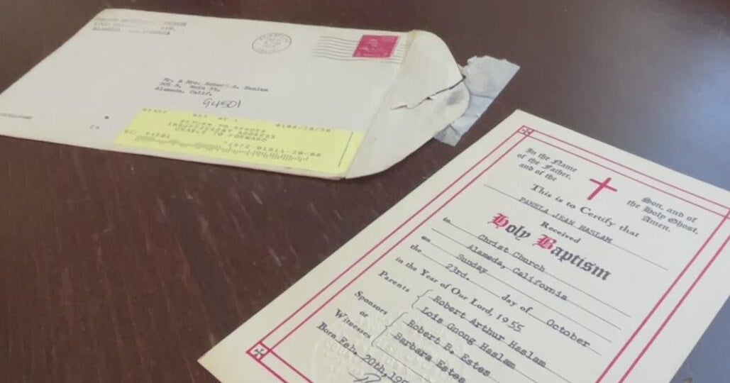 Alameda church letter postmarked in 1955 returned to sender