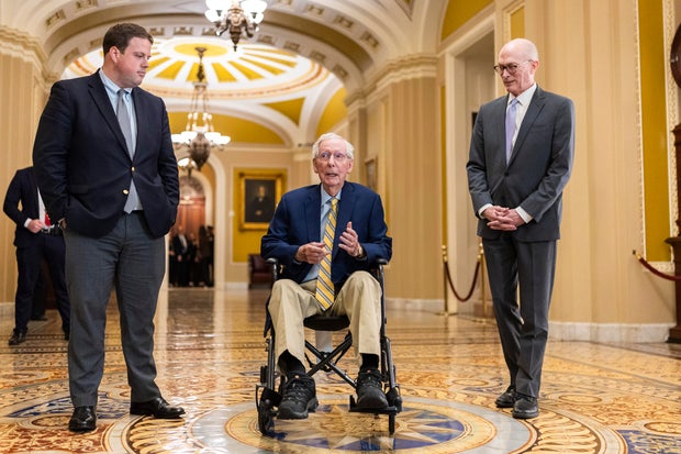 Senator Mitch McConnell Returns To Capitol Hill After Months-Long Absence