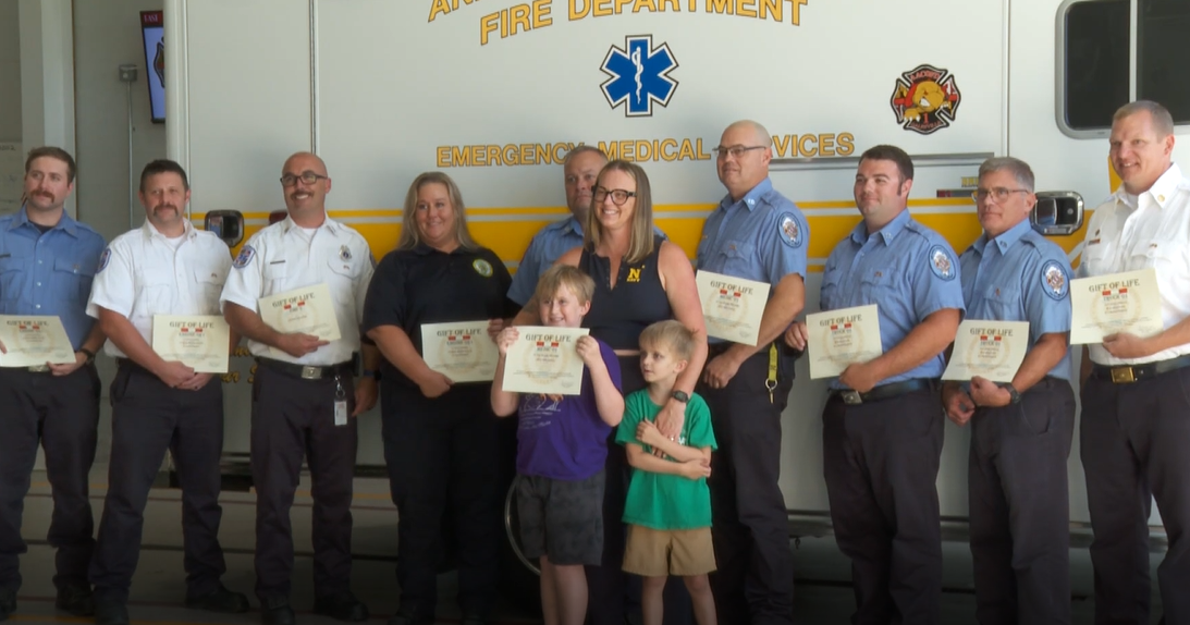 7-year-old boy reunites with Anne Arundel first responders who saved his life