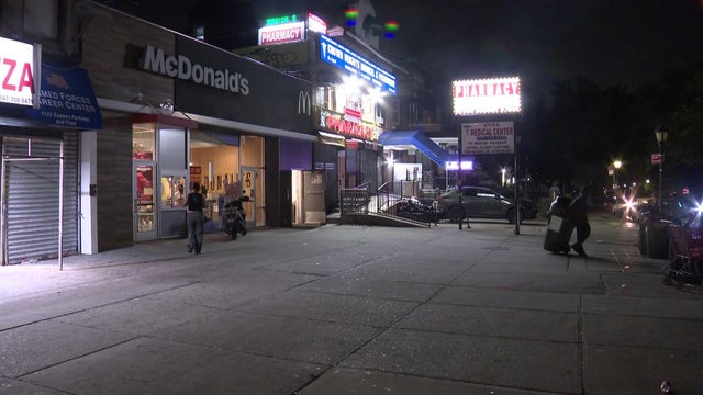 Sidewalk outside McDonald's in Brooklyn 