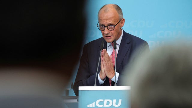 Germany's Merz rallies for his party's Berlin state elections top candidate Stefan Evers, in Berlin 