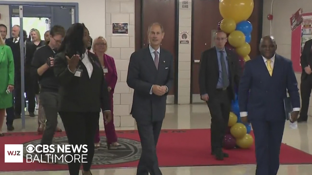 Prince Edward, the Duke of Edinburgh, visits Baltimore schools