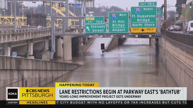 Long-term lane closures to begin on Parkway East's "Bathtub"