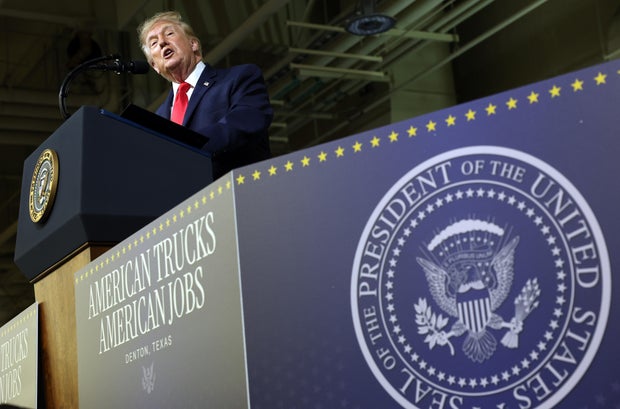 President Trump Visits Peterbilt Motors Company In Texas 