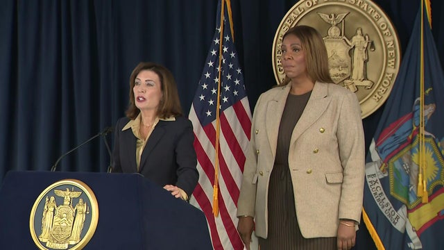 New York Attorney General Letitia James speaks during a press conference regarding former US President Donald Trump and his family's financial fraud case on September 21, 2022 in New York. 