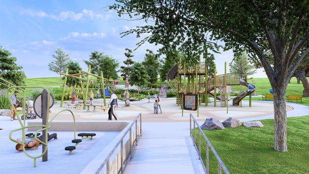 Rendering of a playground planned for Lemon Hill in Fairmount Park