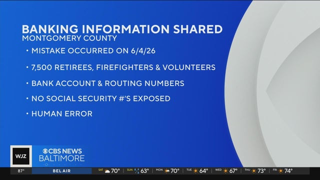 7500 Montgomery County residents' bank info mistakenly shared in data leak