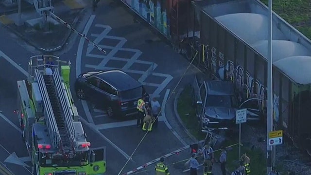 Car crashes into freight train in southwest Miami-Dade, causing major road closures