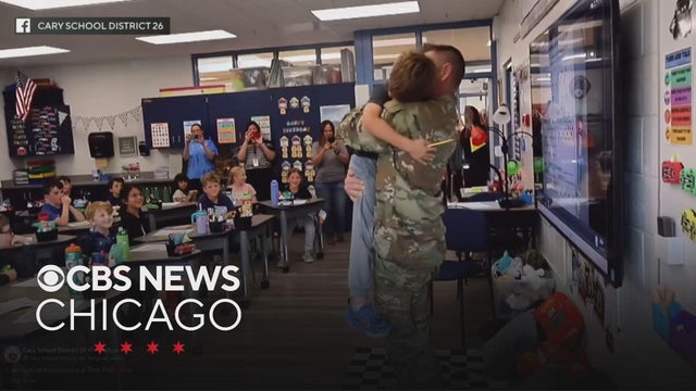 Dad surprises 2 sons at Deer Path Elementary School after returning from Army deployment